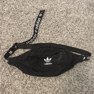 Adidas Black Belt Bag with White Accents